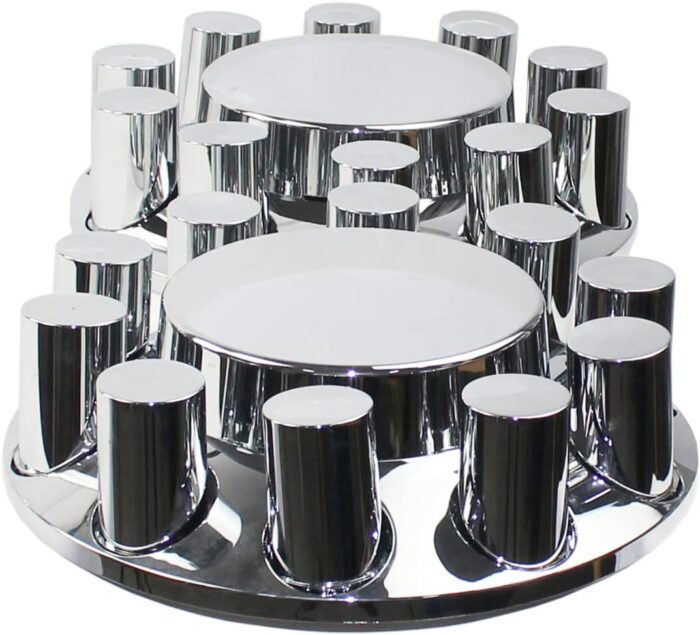 Chrome Wheel Axle Cover, Flange Nut Covers and Removable Center Cap - Image 4