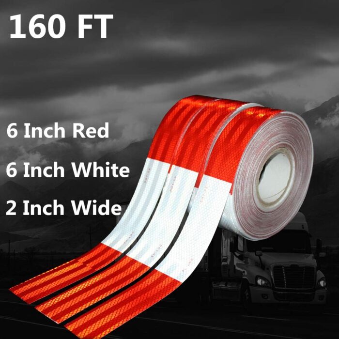 Reflective Red and White Waterproof Safety Tape DOT-C2