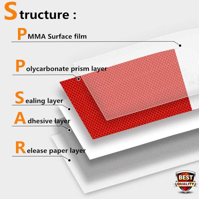 Reflective Red and White Waterproof Safety Tape DOT-C2 - Image 3
