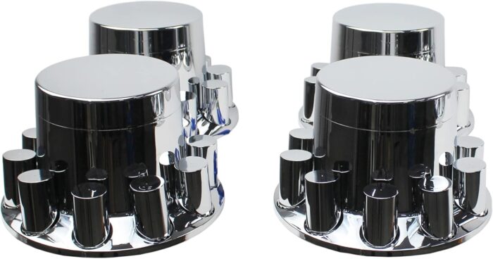Chrome Wheel Axle Cover, Flange Nut Covers and Removable Center Cap - Image 5