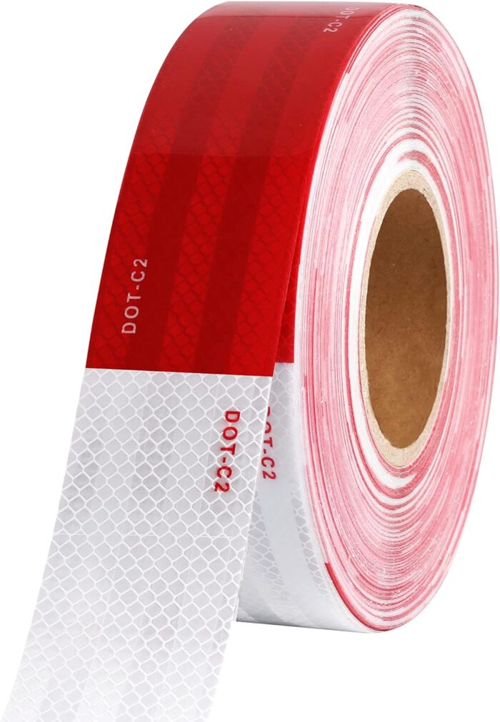 Reflective Red and White Waterproof Safety Tape DOT-C2 - Image 5
