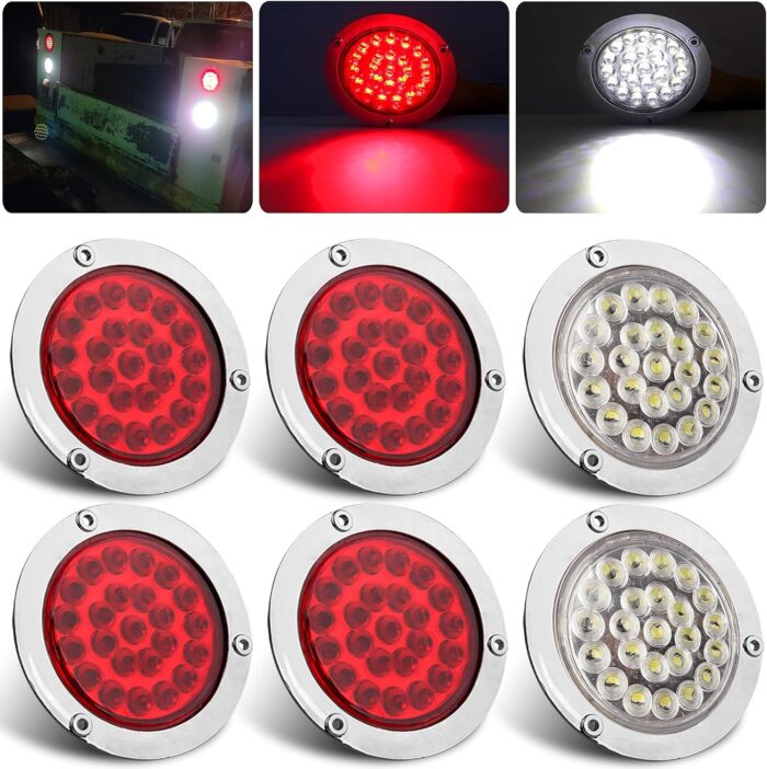6 pcs 4 Inch Round LED Tail Lights Kit